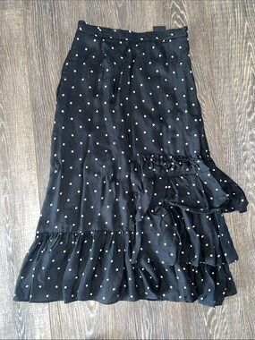 H&M Black and White Polka Dot Maxi Skirt